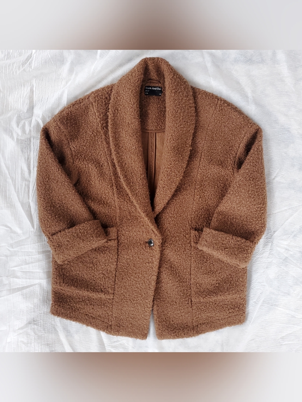 Frank & Oak Oversized Brown Teddy Coat | Large